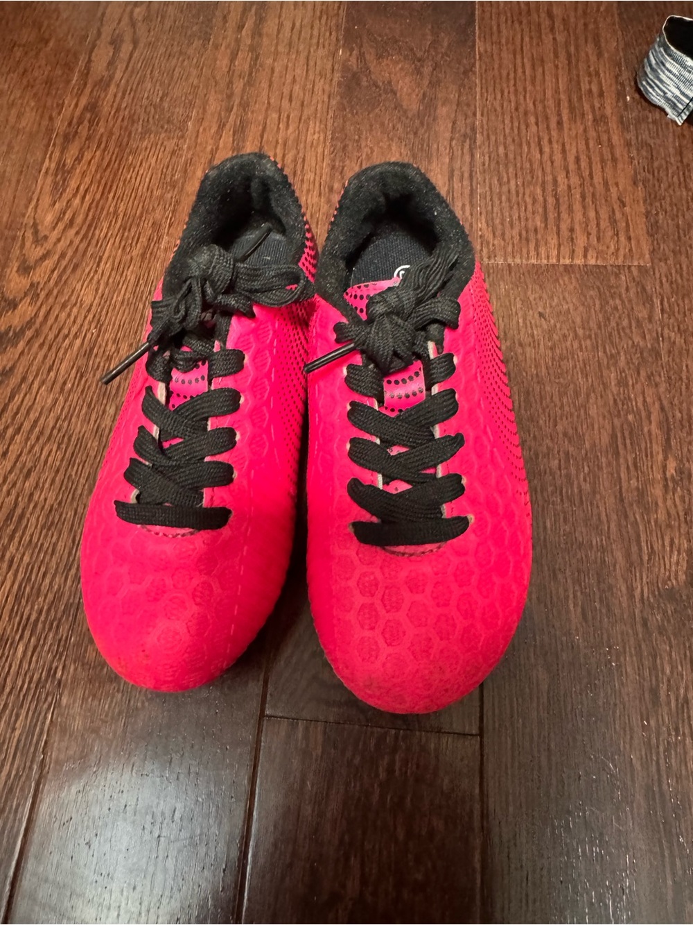 Kids Bright Pink Athletic Sneakers with Black Accents